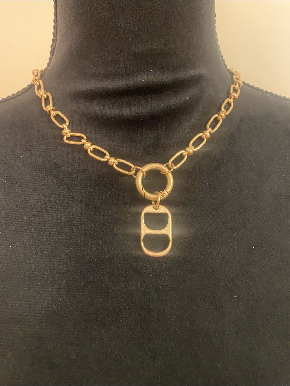 Canvas Style Gold Soda Can Pop Tab Link Necklace NWT